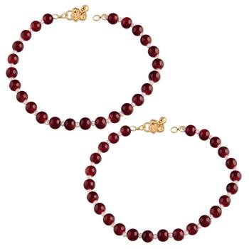 adjustable pearl beads payal anklets jewellery for women & girls  3