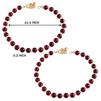 adjustable pearl beads payal anklets jewellery for women & girls  4