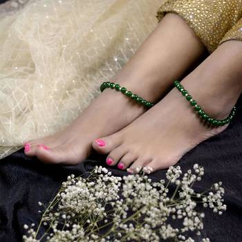 adjustable pearl beads payal anklets jewellery for women & girls  1