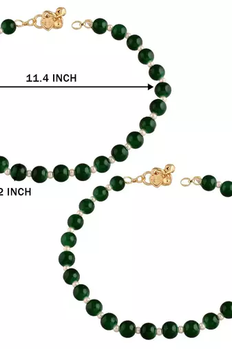 adjustable pearl beads payal anklets jewellery for women & girls 