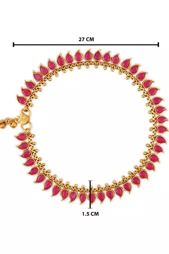 traditional stone studded adjustable anklets/payal for girls & women 