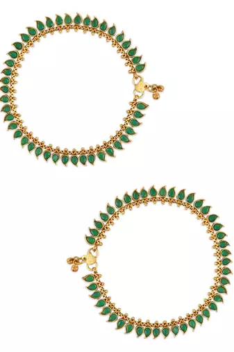 traditional stone studded adjustable anklets/payal for girls & women 