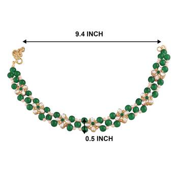 traditional kundan & pearls adjustable bridal anklets payal for women/girls 4