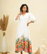 Milk white kaftan style shirt dress