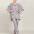 Vahson women's floral printed kaftan suit set dress sea green