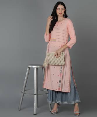 s rayon kurta and sharara set pink 1