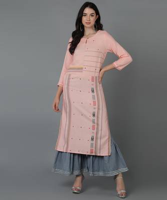 s rayon kurta and sharara set pink 2