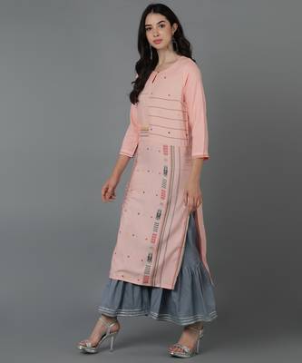 s rayon kurta and sharara set pink 3