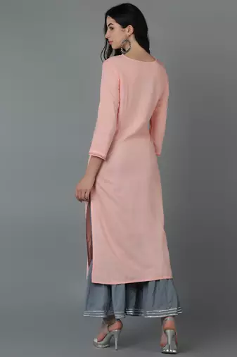 s rayon kurta and sharara set pink