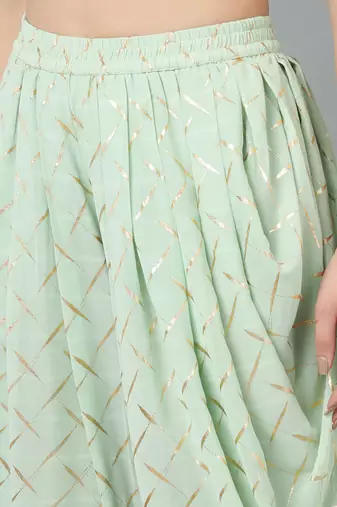  tea green kurta with dhoti pants