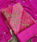 Multi colour color handwork work cotton jacquard unstitched chudidar dress material 