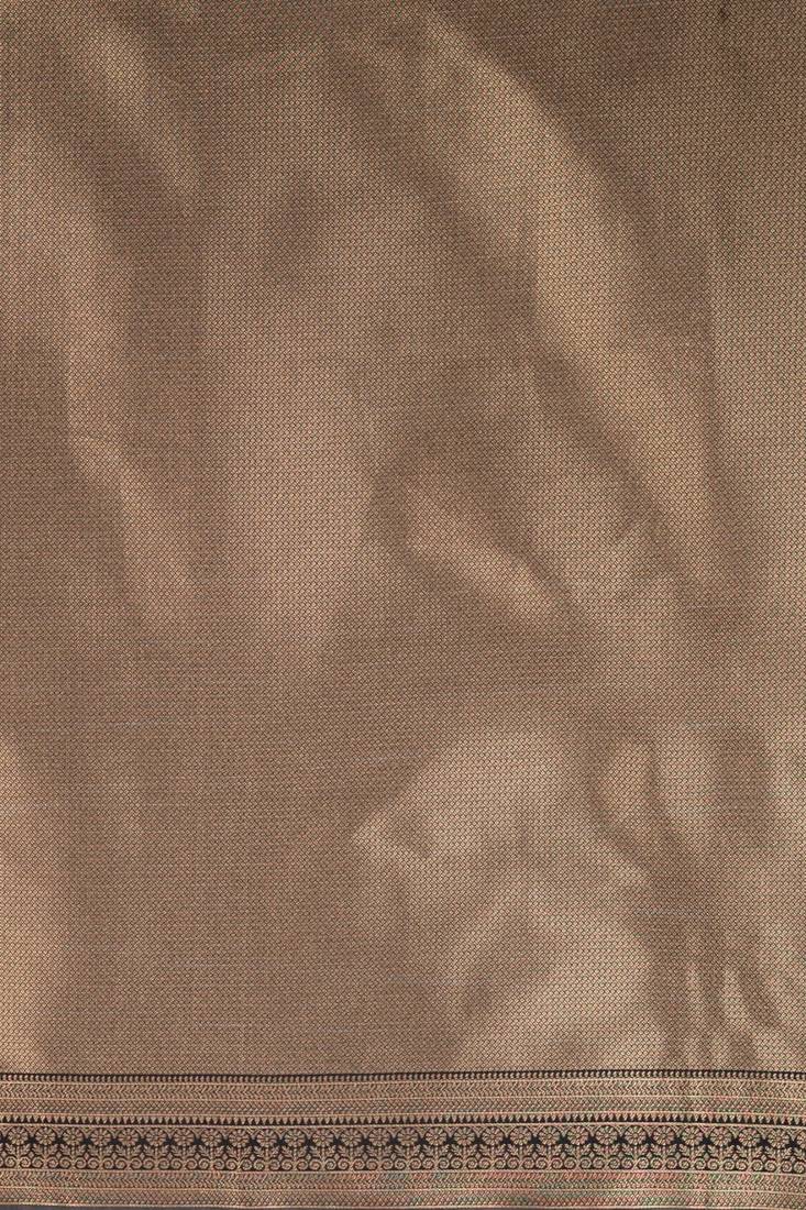 Grey Silk Blend Woven Banarasi Wedding Saree