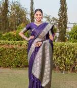 Boutique collection hand work kanjivaram soft satin silk saree with unstitched blouse
