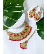 traditional kundan & pearl studded bridal jewellery set