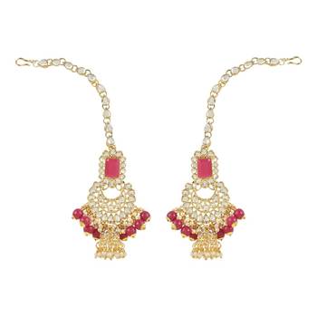 traditional kundan & pearl studded bridal jewellery set 4