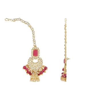 traditional kundan & pearl studded bridal jewellery set 5