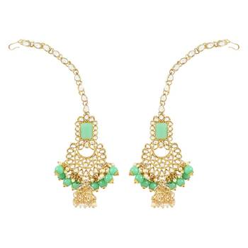 traditional handcrafted pearl studded bridal choker necklace jewellery set 3