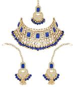 traditional handcrafted pearl studded bridal choker necklace jewellery set