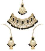 traditional handcrafted pearl studded bridal choker necklace jewellery set