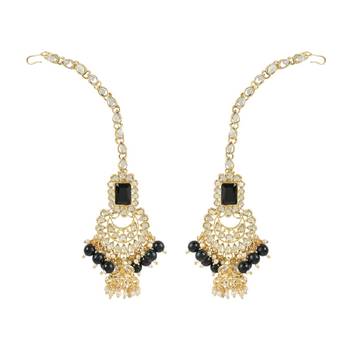 traditional handcrafted pearl studded bridal choker necklace jewellery set 3