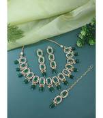 ethnic traditional kundan pearl dazzling stone choker necklace jewellery set