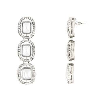 silver plated traditional stone choker necklace jewellery set 5