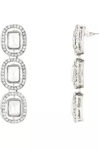 silver plated traditional stone choker necklace jewellery set