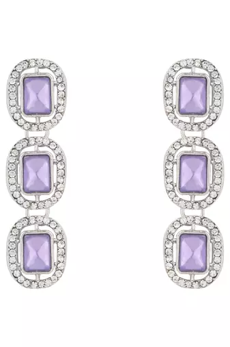 silver plated traditional stone choker necklace jewellery set