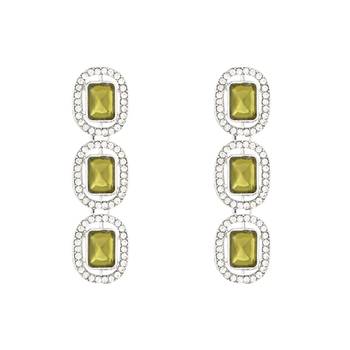 silver plated traditional stone choker necklace jewellery set 4