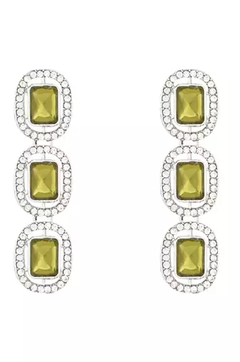 silver plated traditional stone choker necklace jewellery set