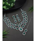 silver plated traditional stone choker necklace jewellery set