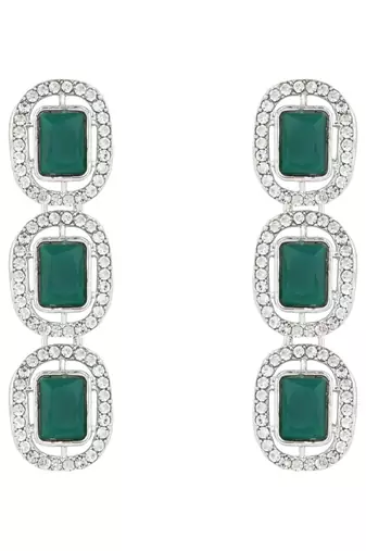 silver plated traditional stone choker necklace jewellery set