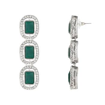 silver plated traditional stone choker necklace jewellery set 5