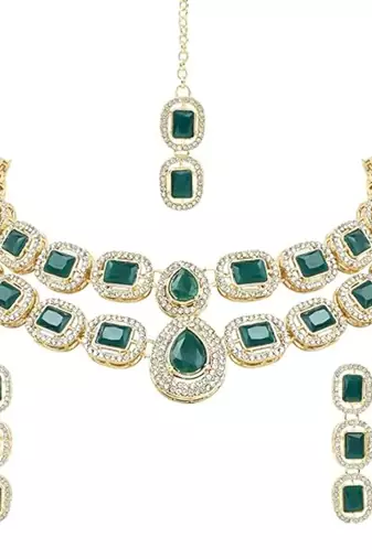 traditional stone choker necklace jewellery set