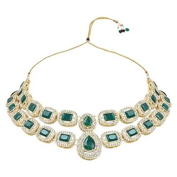traditional stone choker necklace jewellery set 3