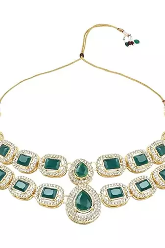traditional stone choker necklace jewellery set