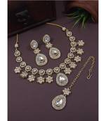 latest stylish traditional kundan stone necklace jewellery set