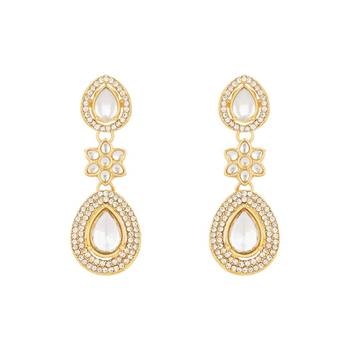 latest stylish traditional kundan stone necklace jewellery set 4