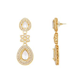 latest stylish traditional kundan stone necklace jewellery set 5