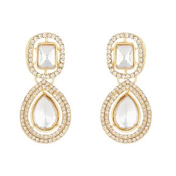 stylish traditional kundan stone necklace jewellery set 3