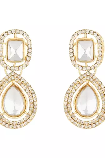 stylish traditional kundan stone necklace jewellery set