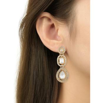 stylish traditional kundan stone necklace jewellery set 5