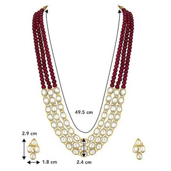 traditional stunning white kundan studded layered pearl necklace jewellery set 5