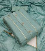Sea green color weaving work modal chanderi cotton unstitched chudidar dress material - mrfc11131b