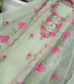 Green Kota Doria Threads (Aari) Work Suits