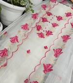 White Kota Doria Threads (Aari) Work Suits