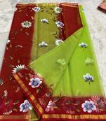 Pure Cotton Kota Doria Hand Painting Sarees