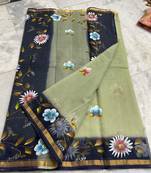 Pure Cotton Kota Doria Hand Painting Sarees
