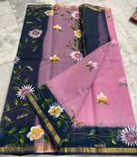 Pure Cotton Kota Doria Hand Painting Sarees