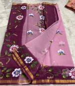 Pure Cotton Kota Doria Hand Painting Sarees